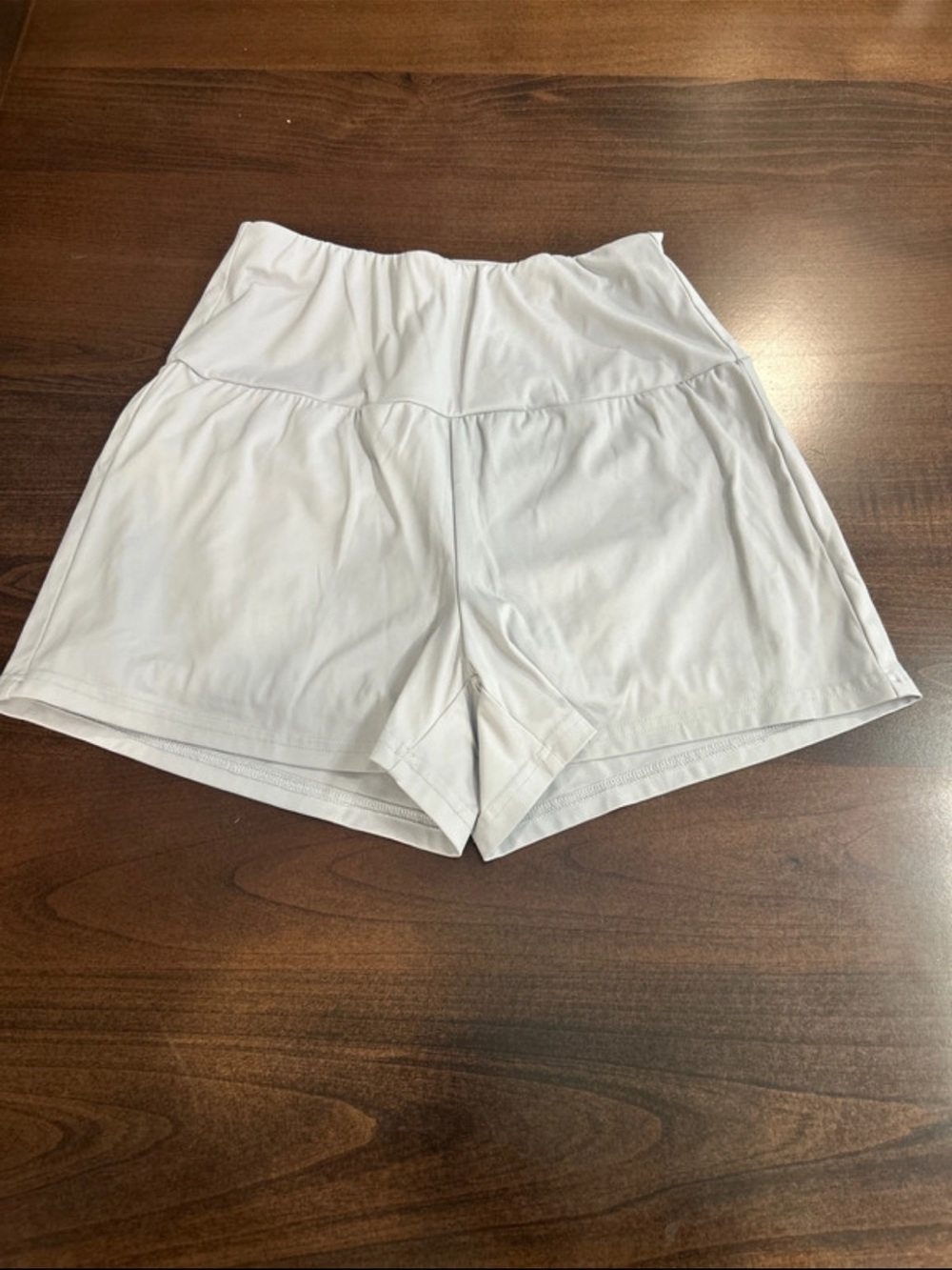 Women's White High-Waist Athletic Shorts